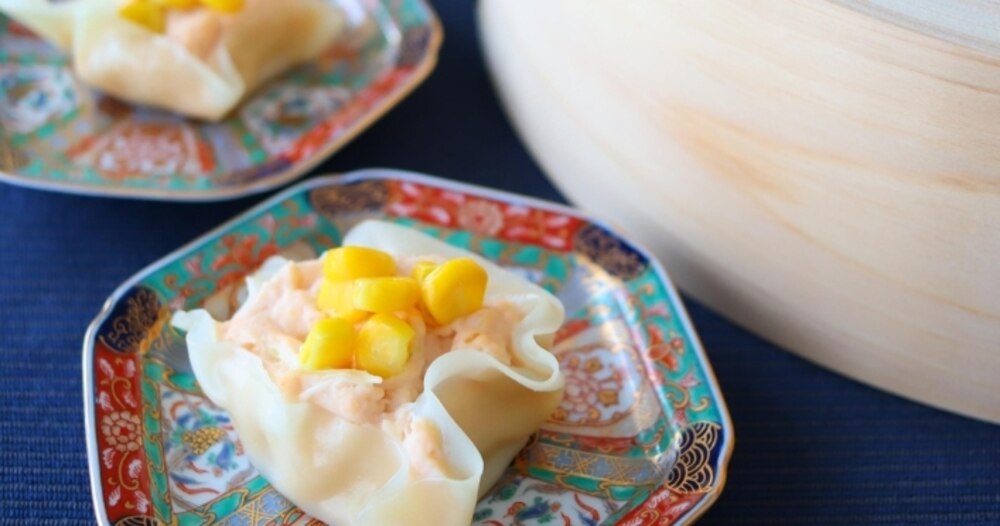 優秀レシピ（1）餃子の皮でもちもち！豆腐サーモンしゅうまい